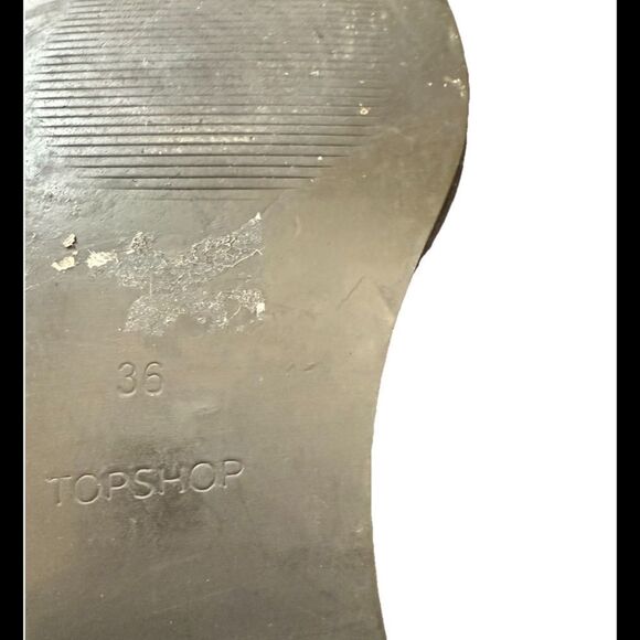 Topshop Black Alfie Buckle Studded Silver Boots Leather Ankle Size 36 - Picture 8 of 9